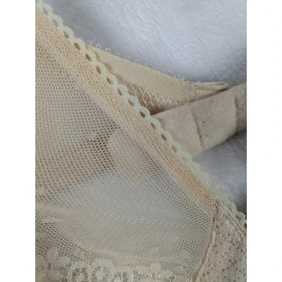NWT Chantelle Nude Lace Sheer Full Coverage Underwire‎ Bra 34B French Creation